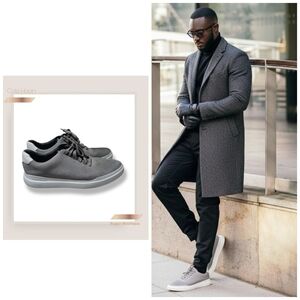 🌿Cole Haan Men 12 M 2.ZERØGRAND Laser Wingtip Oxford Midnight Moon Paloma Gray